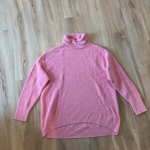 J. Crew Cashmere Blend Ribbed Pink Turtleneck Size Medium